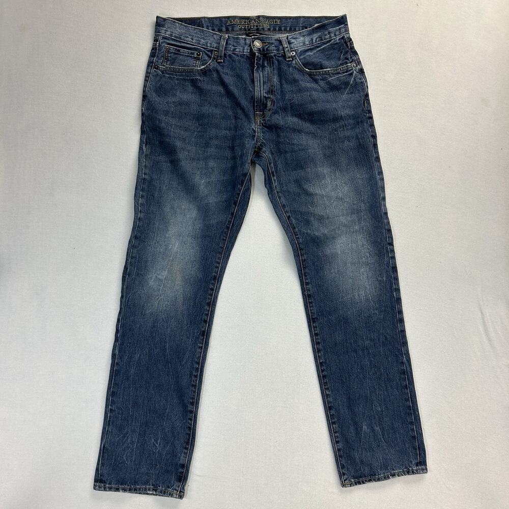 American Eagle Slim Straight Jeans Men's Size 34x34 Classic Denim Made to Last